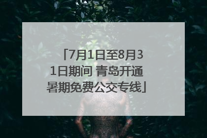 7月1日至8月31日期间 青岛开通暑期免费公交专线