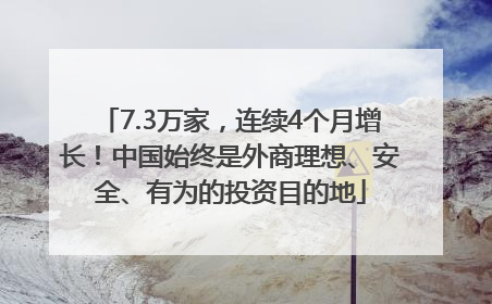 7.3万家，连续4个月增长！中国始终是外商理想、安全、有为的投资目的地